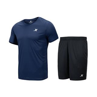 男子针织两件套 综合训练健身跑步短袖短裤两件879229410252